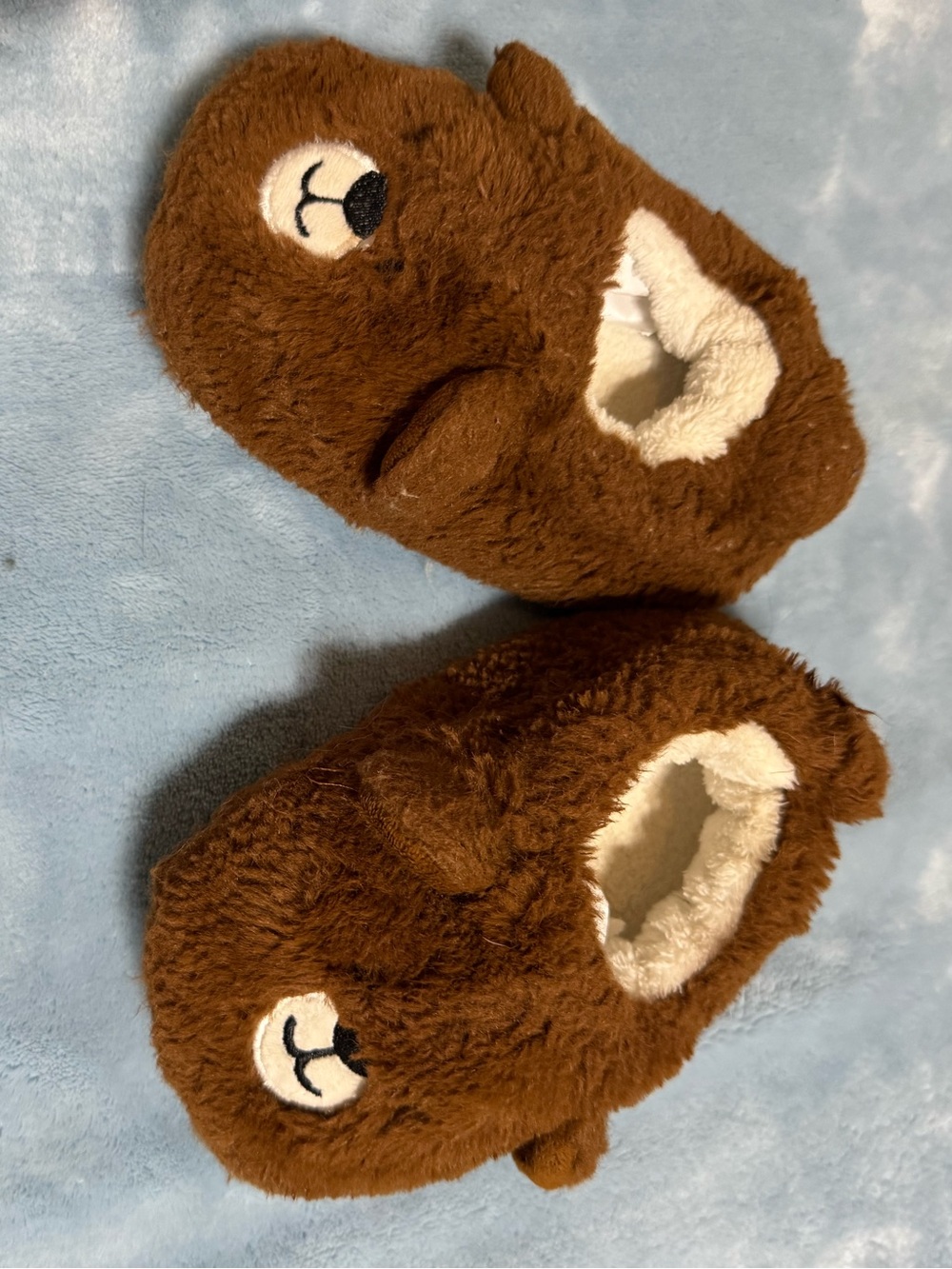 Brown Bear Plush Slippers